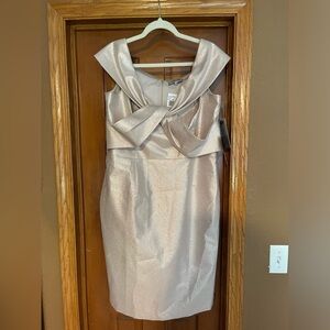 Teri Jon Metallic Dress in Silver